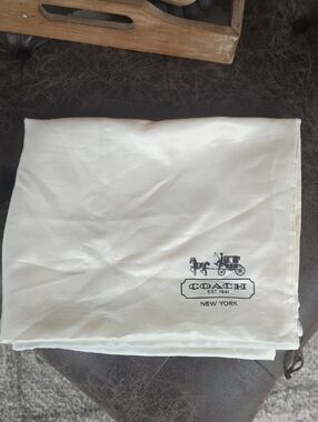 Coach Cream Dust Bag with Black Horse & Carriage Logo